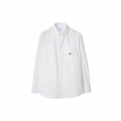 Burberry Men Relaxed Fit EKD Cotton Oxford Shirt White 81220081