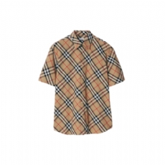 Burberry Men Regular Fit Check Cotton Shirt Sand 80876371