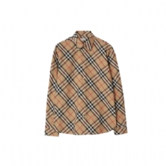 Burberry Men Regular Fit Check Cotton Shirt Sand 80876341