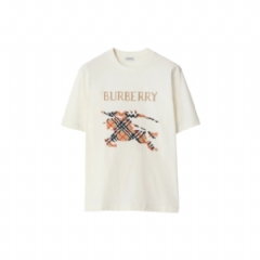 Burberry Men Cross Stitch EKD​ Cotton T-shirt Chalk white 81101161