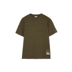 Burberry Men Landscape Label Cotton T-shirt Thorn green melange 81131061