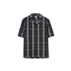 Burberry Men Check Cotton Shirt Indigo blue 81216241