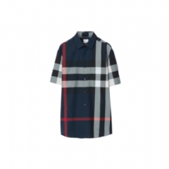 Burberry Men Slim Fit Check Cotton Shirt Navy 80795921