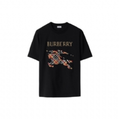 Burberry Men Cross Stitch EKD​ Cotton T-shirt Black 81090211