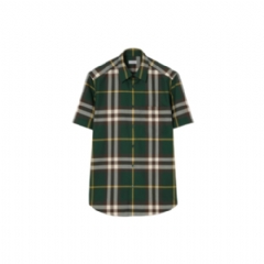 Burberry Men Regular Fit Check Cotton Twill Shirt Ivy green 81203671