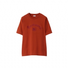 Burberry Men Gothic Logo Cotton T-shirt Fire orange 81160621