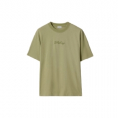 Burberry Men Check Cursive Logo Cotton T-shirt Glade green 81190811