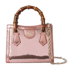 Gucci Women Gucci Diana embroidered small tote bag light pink silk satin 675800 FAFEO 5752