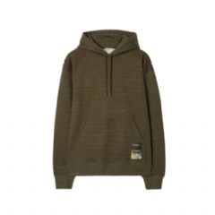 Burberry Men Landscape Label Cotton Hoodie Thorn green melange 81131021