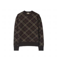 Burberry Men Check Wool Cashmere Blend Sweater Truffle brown 81157041