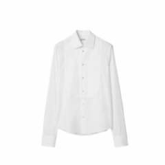 Burberry Men Slim Fit Cotton Tuxedo Shirt White 81162481