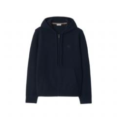 Burberry Men Cashmere Blend Zip Hoodie Navy 81121331