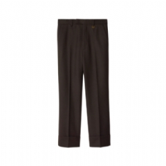 Burberry Men Wool Tailored Trousers Soot brown 81155521