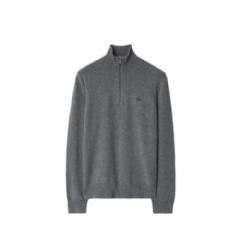 Burberry Men Cashmere Blend Half-zip Sweater Grey 81121321