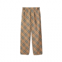Burberry Men Check Twill Trousers Sand 80870321