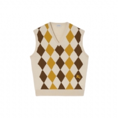 Burberry Men Argyle Wool Sweater Vest Pear yellow 81250671