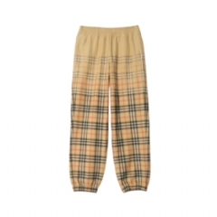 Burberry Men Gradient Check Cotton Jogging Pants Sand beige 81190361