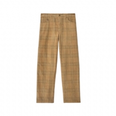 Burberry Men Check Corduroy Trousers Sand 81134841