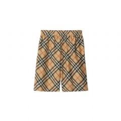 Burberry Men Check Silk Shorts Sand 80911991