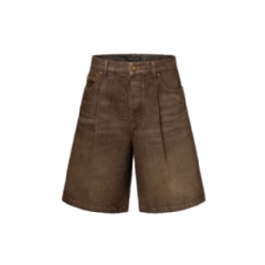 Louis Vuitton Men Coffe Indigo Denim Shorts 1AJUE7