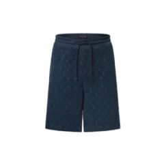 Louis Vuitton Men Monogram French Terry Shorts Dark Navy 1AHUXA