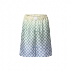 Louis Vuitton Men Damier Gradient Printed Silk Shorts 1AGTNB