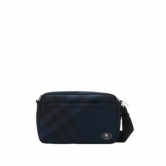 Burberry Men Slim Grid Crossbody Bag Navy 81146221