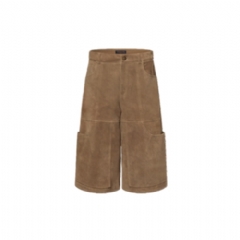 Louis Vuitton Men Suede Leather Workwear Shorts 1AIM23