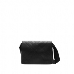 Burberry Men Embossed Check Messenger Bag Black 81019221