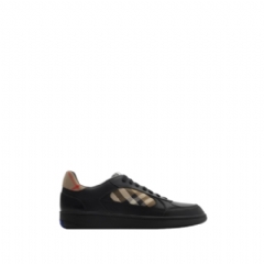 Burberry Men Leather and Check Terrace Sneakers​ Black/sand 81086501