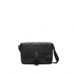 Burberry Men Small Embossed Check Buckled Messenger Bag Black 81190181