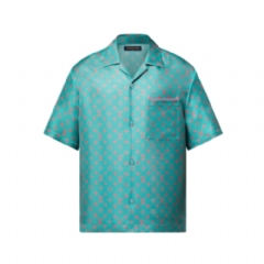 Louis Vuitton Men Monogram Short-Sleeved Silk Shirt 1AHVU8