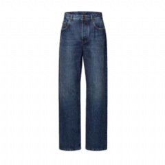 Louis Vuitton Men Denim Skate Pants With Leather Signature Pockets 1AJUXX