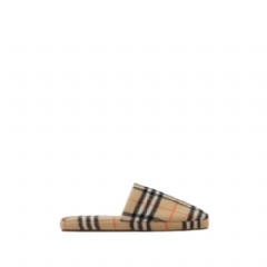 Burberry Men Check Wool Blend Slippers Sand beige 81232841