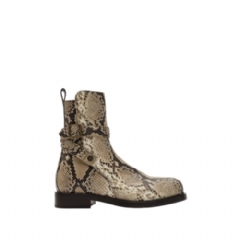 Burberry Men Python-print Leather Ledger Boots​​ Serpent beige 81243581