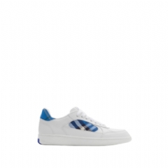 Burberry Men Leather and Check Terrace Sneakers​ White/hyacinth 81103371