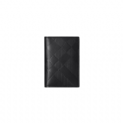 Burberry Men Embossed Check Folding Card Case Black 80783521