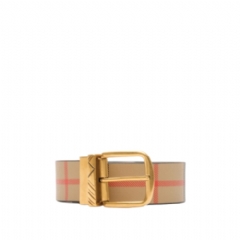 Burberry Men Reversible Check Pin Belt​ Peat brown/sand beige 81199981