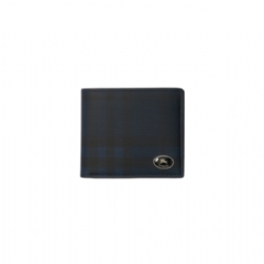 Burberry Men Check Bifold Wallet Navy 81145421