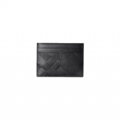 Burberry Men Embossed Check Card Case Black 80783501