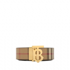 Burberry Men Reversible Check TB Belt Archive beige/gold 81222981