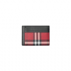 Burberry Men Check Clip Card Case Post red 81217121