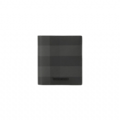 Burberry Men Check Folding Card Case Charcoal 80732761