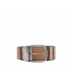 Burberry Men Reversible Check Pin Belt Black/sand beige 81199971