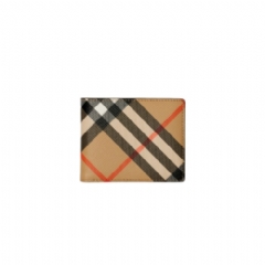 Burberry Men Check Slim Bifold Wallet Sand 80956931