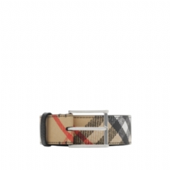 Burberry Men Check Belt Sand 81030171