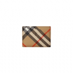 Burberry Men Check Card Case Sand 80919141