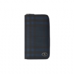 Burberry Men Check Zip Wallet Navy 81144441
