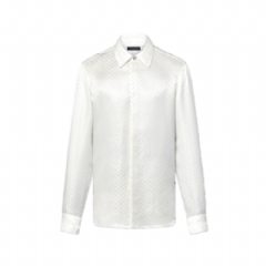 Louis Vuitton Men Mini Monogram Silk Evening Shirt White 1AGNAE