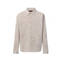 Louis Vuitton Men LV Blason Embellished Long-Sleeved Corduroy Shirt 1AIKBP